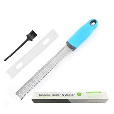 치즈 그레이터 그라인더 트러플 강판 채칼 와사비 갈기 33.3x3.7cm 얇은 면, 1개, 블루
