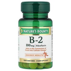 Nature's Bounty 비타민 B-2 100 mg 100 장용정 NRT-00640, 1개, 100정
