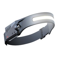 MACHFALLY USB충전식 벨트형 COB LED 헤드램프, 블랙, 1개