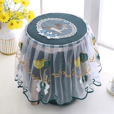 防塵蓋布 空氣炸鍋套 通用型 圓形 科技布藝 廚房防油 電飯煲防塵罩 微波爐蓋罩, 藍鹿, 1個