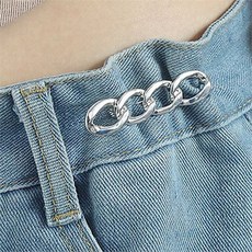 바지 허리 수선 고정핀 장식핀 청바지 허리 줄이는 옷핀 리폼 조절 버클 액세서리 코디핀 브로치 보정 대체, 블랙