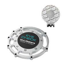 아이디메이커스 아이체크 볼마커 퍼팅 거리측정 골프 선물 세트, 1세트, 실버블루