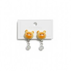 可愛小熊頭造型耳夾 R194