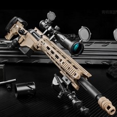 雷明頓-MSR 水彈/海綿軟彈 兩用 手拉拋殼兒童玩具槍_黑/沙兩色, 1個, MSR_黑色