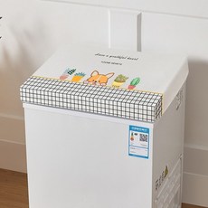 家用冰箱防塵罩 適用小型冰櫃翻蓋側掀式保護墊 55*45CM, 歡樂柯基【僅蓋布不包含冰櫃】,55*50CM（單個）小型冰櫃適用