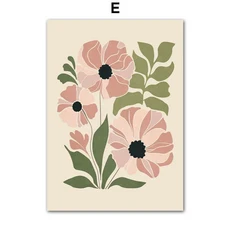 Abstract Flower Market Peony Daisy Leaves Wall Art Canvas Painting Vintage Posters And Prints Pictur, 06 50X70 cm No Framed, 03 E