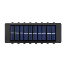 台灣現貨 太陽能上下壁燈 太陽能戶外庭院燈 家用壁燈 裝飾布置圍牆洗牆燈 上下發光氛圍壁燈 庭院燈 花園燈 造景裝飾燈, 16LED（暖光）