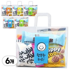 한봄 어린이집 구디백 생일답례품 손잡이구디백 간식꾸러미, 6개, 간식 6종