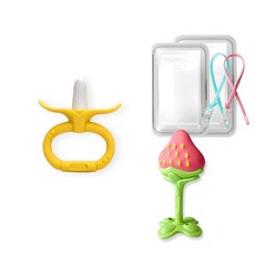 앙쥬 치발기2종세트-바나링+3D과일치발기, 1개