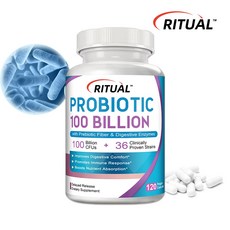 프로바이오틱스 및 프리바이오틱스 보충제 - 장 건강 및 소화 60/120, 1개, 60정