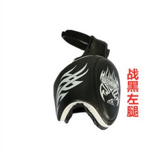 武戰龍 泰拳大腿靶 散打拳擊腿靶 搏擊格鬥武術加厚PU皮健身運動護腿 泰拳護腿靶 掃腿靶, 戰黑左腿, 1個