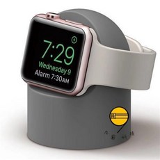 加重款站立型充電支架 適用 Apple Watch, 灰色 手錶支架圓形, 1個