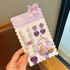 Hero Baby 兒童珍珠項鍊首飾套裝, 4-紫色, 1個