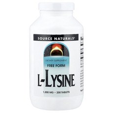 Source Naturals L-Lysine 1000mg Tablets 소스 네추럴스 L-라이신 1000mg 타블렛, 200정, 3개