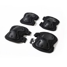 롤러 스케이팅 스쿠터 스케이트보드를 위한 엘보 패드 무릎 보호대 사이클링 무릎 팔꿈치 보호대가 장착된 스포츠 보호 장비 세트, Black