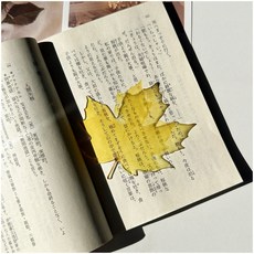 예쁜 나뭇잎 책갈피 북마크 감성 투명 아크릴 반투명, 1개, 단풍잎
