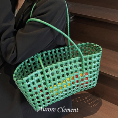 오로르클레망 [이너백포함] 최화정가방 8컬러 PVC 바구니 빨대가방 숄더백 토트백 피크닉 젤리백 물놀이가방 비치백 휴가 가방 목욕가방 사우나
