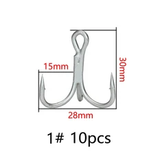 Balleo 5/10PCS 샤프 쿼드러플 강화 트리플 앵커 후크 트레블 3 낚시 4X 배 루어 포크 클로, 05 1