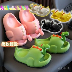 兒童恐龍造型拖鞋，卡通防滑厚底包頭涼拖鞋，男童女童夏季居家外出適用，柔軟舒適EVA材質