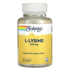 Solaray L-라이신 500mg 식물성 캡슐 120정, 기본, 1개