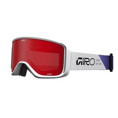 Giro Sagen 성인용 스노우 고글 - 울트라 블랙/옐로우 렌즈가 있는 레드 플로우 스트랩 212470, 화이트 앵글 - 앰버 스칼렛