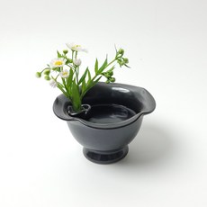 블랙천목 한송이 화병 꽃병 미니수반-1879999EA