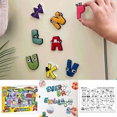 알파벳로어 자석놀이세트 영어학습 알파벳 대문자 퍼즐 냉장고 화이트보드 유아교구 (26종), 1개