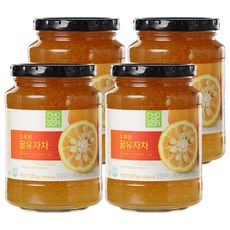 초록원 꿀유자차, 580g, 4개, 1개입