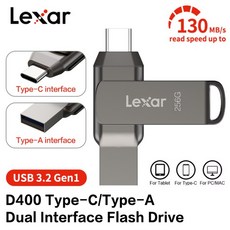 렉사 점프드라이브 2-in-1 디스크 D400 USB 3.2 타입-C 플래시 32GB 64GB 128GB 256GB 메탈 ( 호환 태블릿, 01 256GB, 01 D400 Metal Pen Drive