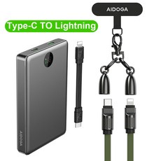 AIDOGA 10000mAh 快充智能斷電行動電源 Wh/台灣BSMI/中國CCC/歐美CE/FCC認證, Type-C TO Type-C,軍綠