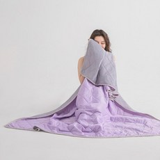 여름용 쿨링 냉감 통기성 차렵 침구 홑이불 침실 베딩 홈 사계절 통풍 시어서커 패브릭 세트, 차밍퍼플