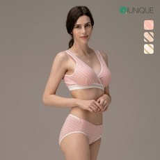 후크랩 스트라이프 수유브라1+팬티2 세트