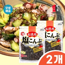 일본 시오콘부 90g 1+1 염장다시마 다시마채 건다시마 건다시마채 일본시오콘부 시오콘부오이무침 오이탕탕이 일본오이무침 주먹밥재료, 2개