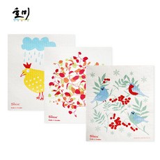 호미 스웨덴 친환경 천연행주 The Swedish Dishcloth 3개 SET 주방에서 행주로 생활속 청소용 행주로 사용