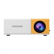 전체 HD 1080p 지원 기능이있는 휴대용 미니 프로젝터 -리모컨 USB 구동 스마트 폰에 이상적 인 원격 제어를 포함합니다., 노란색 흰색