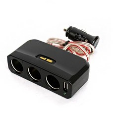 삼진 토스 3구소켓 USB 블랙 0739 차량용 멀티 시거잭 블랙박스 네비게이션 케이블, 1개