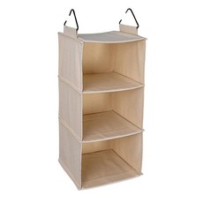 HouseholdEssentialsCedarline3단걸이식옷장오거나이저 튼튼한면캔버스 내추럴120413, HouseholdEssentialsCedarline3단