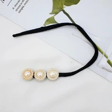 심플 진주 꽃 헤어 스타일링 도구 간편 번 헤어밴드 온라인 헤어웨어 타이 여성 및 소녀용, 02 4 mermaid tears