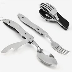 키템 접이식 스푼 포크 접이식 캠핑 수저