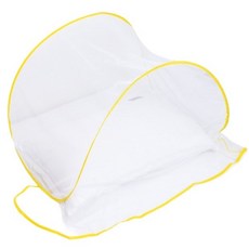 佳一 加大面部可折疊蚊帳 頭部防蚊罩 攜帶型午睡露營蚊帳 居家宿舍適用, 黃色