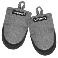 Cuisinart 미니 오븐 장갑 - 14 x 17.8cm(5.5 7인치) 내열성 주방 장갑 미끄럼 방지 네오프렌 손바닥 면 충전재 및 패브릭 루프 포함 요리 베이킹을 위한, Black, 1개
