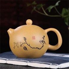 手工(卡口一粒珠) 正宗宜興紫砂壺 原礦黃金段泥(有證書), 黃金段泥鳥語(大球孔）220毫升, 1個