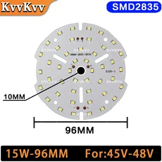 고휘도 15W LED 램프 패널 SMD2835 따뜻한 흰색 중성 조명 보드 DIY 천장 PCB 전구 칩 다운라이트, 02 15W 96MM, 03 White Light 6000K, 09 1PCS   No Wires