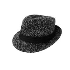 남성용 펠트 맨해튼 페도라 모자 갱스터 트릴비 빈티지 20년대 트릴비 페도라 모자 짧은 챙 갱스터 파나마 모자 펠트 재즈 캡 블랙. 라지-XL