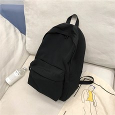 【台灣現貨】日式極簡素色後背包，帆布尼龍防水小後背包，電腦包書包雙肩包B