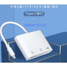 Type-C SD卡/TF卡/USB 轉接器 iPhone 15可用 三合一轉接 扁孔轉TF SD USB 充電四合一轉接器, 1個