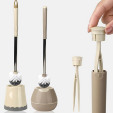 변기 청소 솔 벽걸이 거치대 화장실 변기 솔 세트 욕실 위생 틈새 물때 용품 제거 도구, 뉴브릭스 변기솔세트_(원형받침) 머드, 본상품선택