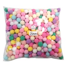 체리아트 파스텔 봄 환경꾸미기 폼폼이 퐁퐁이 벌크 대용량, 1봉, 25mm500개