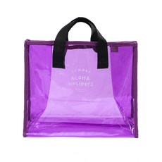 대용량 PVC 토트 핸드백 야외 화장품 스킨케어 세면 용품 정리함 해변 수영 보관 가방 여름 가방, 보라