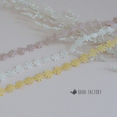바다팩토리 데이지 플라워 컬러 텐셀 꽃 레이스, 아이보리, 1개